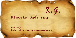 Klucska György névjegykártya