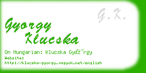 gyorgy klucska business card